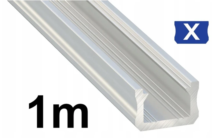 Profil aluminiowy X surowy 1m Lumines.jpg