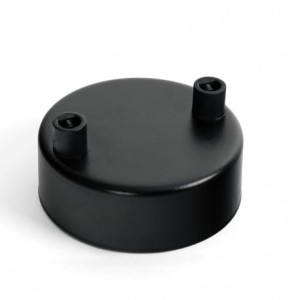 Osłonka sufitowa OKRĄGŁA II czarna KOLOROWE KABLE