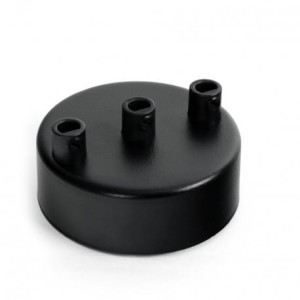 Osłonka sufitowa OKRĄGŁA III czarna KOLOROWE KABLE