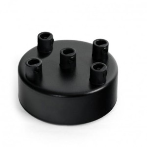 Osłonka sufitowa OKRĄGŁA V czarna KOLOROWE KABLE