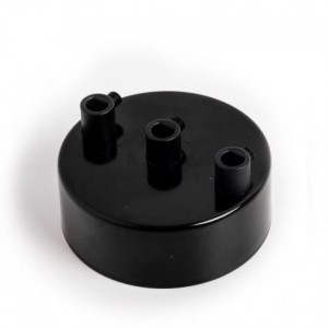 Osłonka sufitowa OKRĄGŁA III czarna KOLOROWE KABLE