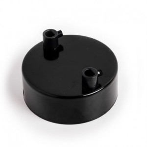 Osłonka sufitowa OKRĄGŁA II czarna KOLOROWE KABLE