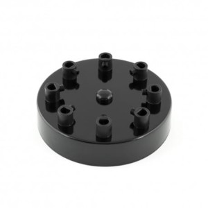 Osłonka sufitowa OKRĄGŁA VIII czarna KOLOROWE KABLE