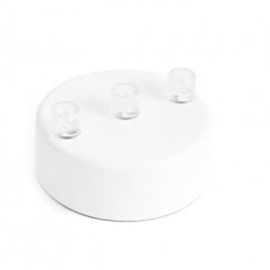 Osłonka sufitowa OKRĄGŁA III biała KOLOROWE KABLE