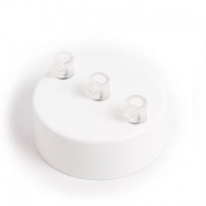 Osłonka sufitowa OKRĄGŁA III biała KOLOROWE KABLE