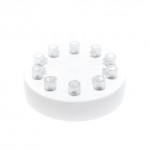 Osłonka sufitowa OKRĄGŁA X biała KOLOROWE KABLE