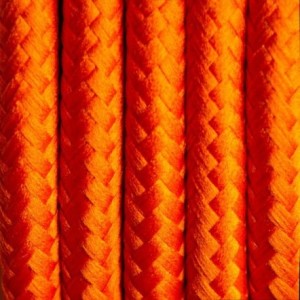 Pomarańczowy kabel w oplocie poliestrowym 2x0.75 KOLOROWE KABLE