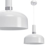 Lampa wisząca MALMO białyy/chrom 1xE27 MILAGRO