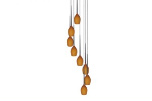 Lampa wisząca IZZA 8 bursztynowa AZZARDO                                           