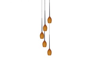 Lampa wisząca IZZA 5 bursztynowa AZZARDO                                            