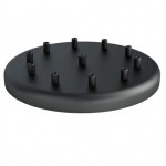 Osłonka sufitowa OKRĄGŁA FI30 cm czarna X KOLOROWE KABLE