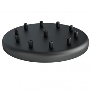 Osłonka sufitowa OKRĄGŁA FI30 cm czarna X KOLOROWE KABLE