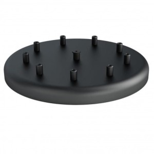 Osłonka sufitowa OKRĄGŁA FI30 cm IX czarna KOLOROWE KABLE