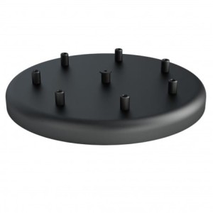 Osłonka sufitowa OKRĄGŁA FI30 cm VII czarna KOLOROWE KABLE