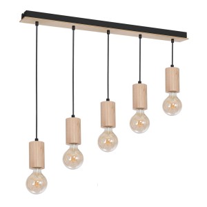 Lampa wisząca LINES 5xE27 drewno  MILAGRO                              