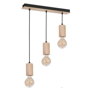 Lampa wisząca LINES 3xE27 drewno  MILAGRO                                 