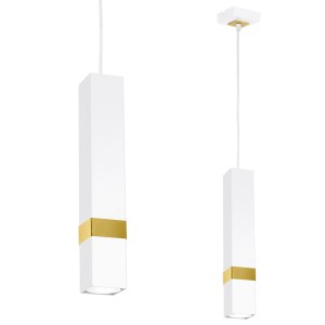 Lampa wisząca VIDAR WHITE/GOLD 1xGU10 MILAGRO                            