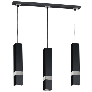 Lampa wisząca VIDAR BLACK/CHROME 3xGU10 MILAGRO              