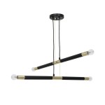 Lampa wisząca BASTONE BLACK/GOLD 4xE14 MILAGRO                