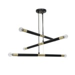 Lampa wisząca BASTONE BLACK/GOLD 6xE14 MILAGRO               