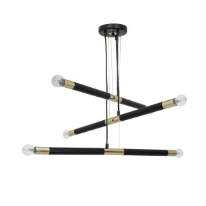 Lampa wisząca BASTONE BLACK/GOLD 6xE14 MILAGRO               