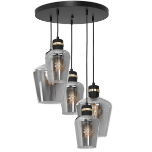Lampa wisząca RICHMOND BLACK/GOLD 5xE27 koło MILAGRO     