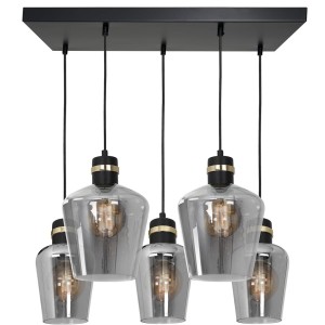Lampa wisząca RICHMOND BLACK/GOLD 5xE27 prostokąt MILAGRO    