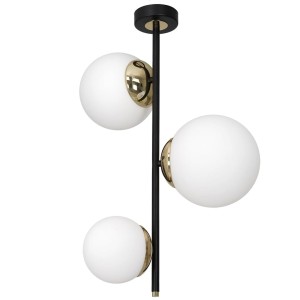 Lampa sufitowa SPARTA BLACK/GOLD 3xE14 MILAGRO                         