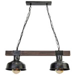 Lampa wisząca FARO BLACK/WOOD 2xE27 60W MILAGRO      
