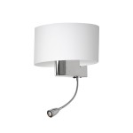 Kinkiet CASINO WHITE/CHROME 1xE27 + 1W LED MILAGRO                            