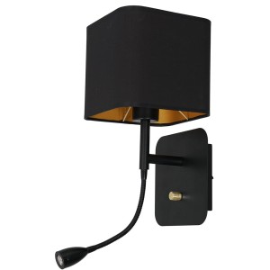 Kinkiet NAPOLI BLACK/GOLD 1xE27 + 1W LED MILAGRO                