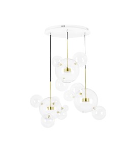 Lampa wisząca CAPRI DISC 3 złota  LED aluminium/szkło  KING HOME