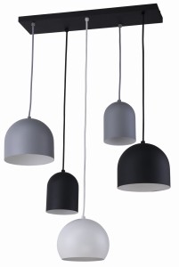 Lampa wisząca TEMPRE 5 czarna/szara/biała II TK LIGHTING      