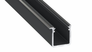 Profil aluminiowy do TAŚM LED typ J czarny 1m Lumines