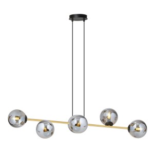 Lampa sufitowa GRAVITY 6 czarny-złoty EMIBIG