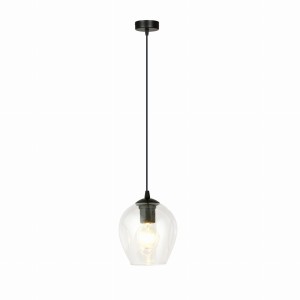 Lampa sufitowa ISTAR 1 czarna-transp. EMIBIG