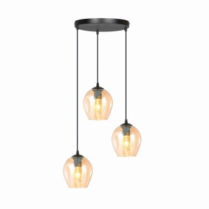 Lampa sufitowa ISTAR 3P czarna-miodowa EMIBIG