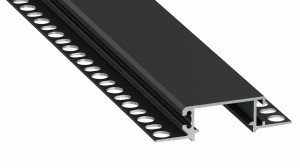 Profil do TAŚM LED typ ZATI do PŁYT GK czarny 2m LUMINES