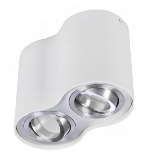 Oprawa sufitowa BROSS 2 biała/aluminium AZZARDO